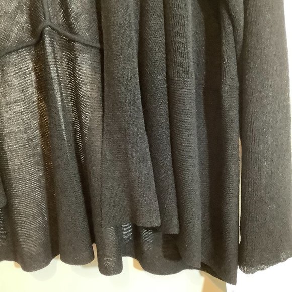 Eileen Fisher black long sleeve open knit cardigan size 2X - Picture 3 of 6